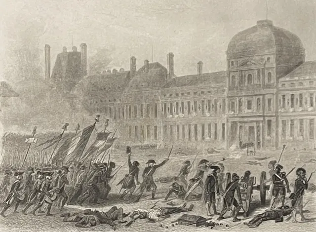 Paris Stecker Des Tuileries Der 10 August 1792 Revolution Frankreich Gravur 1836