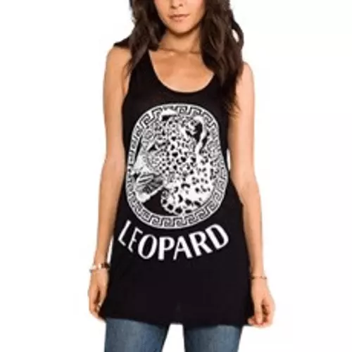 Lauren Moshi Jada Leopard Medallion Tunic Size Small Black & White Scoop Neck Lauren Moshi Jada Leopard Medallion Tunic Size Small Black & White Scoop Neck