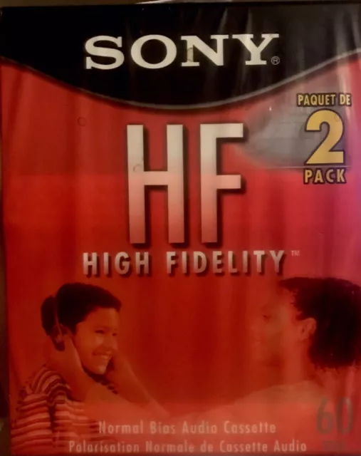 Sony HF Type I Normal Bias Recording Blank Cassette Tapes 60 min 2 Pack. Sealed.