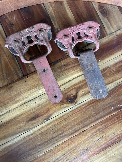 Antique/Primitive Original Barn Door Rollers F.e Myers Ashland Ohio Restored