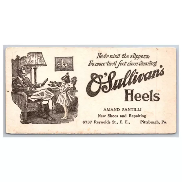 c.1940 O'Sullivan's Heels  Amand Santilli Pittsburgh PA Advertising Blotter