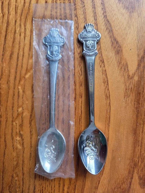 2 ROLEX BUCHERER OF SWITZERLAND Spoons  CB 69 M & Lucerne CB Lion Spoons