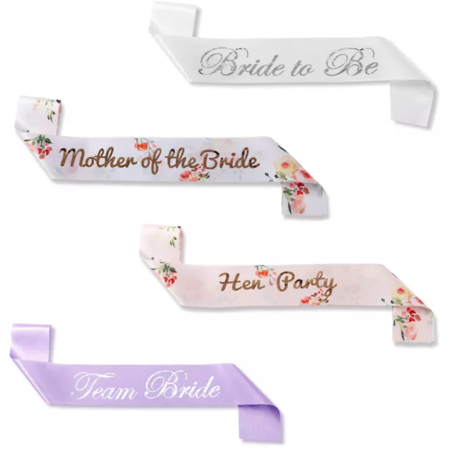 Hen Party Sashes Team Bride Classy Floral Rose Gold Night Do Accessories Sash