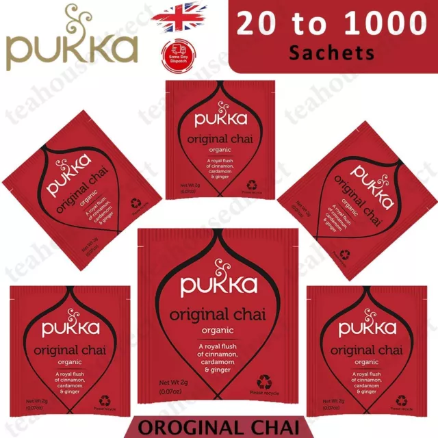 Pukka Herbal Biologique Thés Thé Sachets - Original Chai (20 Pour 1000 Sachets)