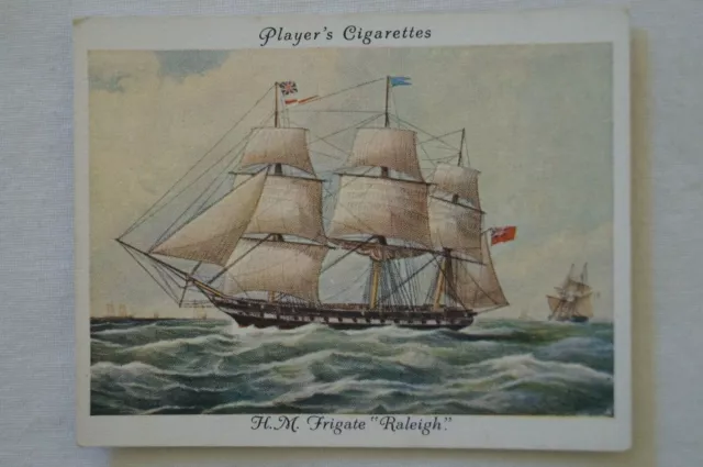 Old Naval Prints Vintage 1936 Pre WWII John Player Mid Size Card HM Raleigh