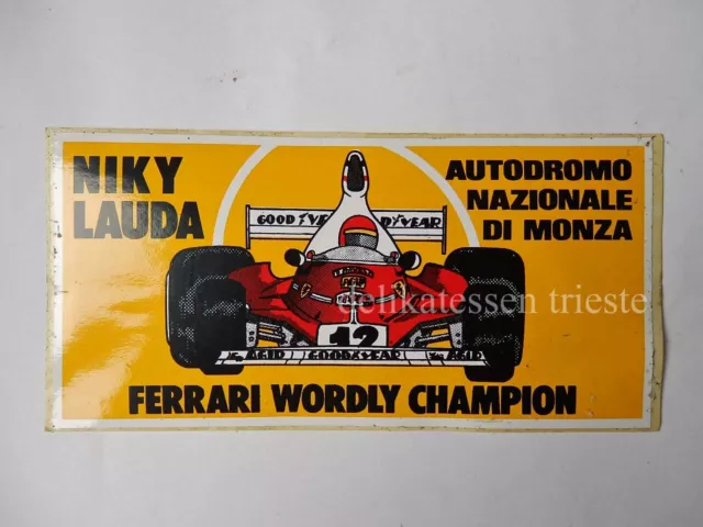 Vintage Original MONZA AUTODROMO NIKY LAUDA F1 FERRARI Car Sticker Sticker