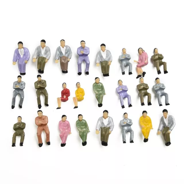 50*/Set-Seated Painted Model Railway People Figures  Gauge Sitting Passengers