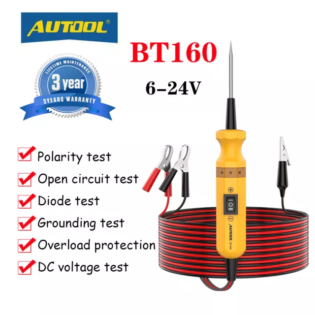 AUTOOL BT160 Car Electrical System Circuit Tester Probe Diagnostic Tool 6V-24V