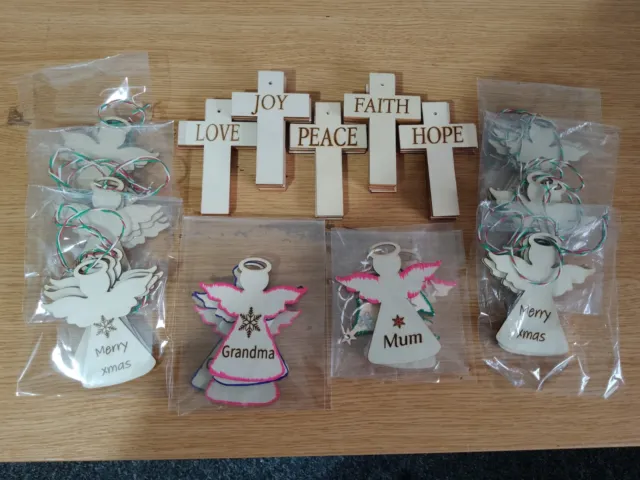 Job lot craft room clearout, Wooden Angels/Cross