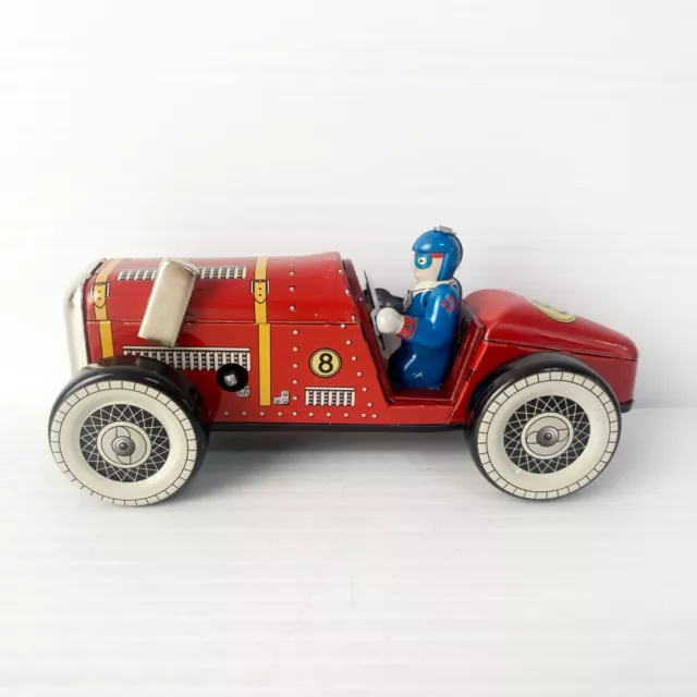 Clockwork Tin Toy Racing Car MS 447 + Box - Free Postage 2