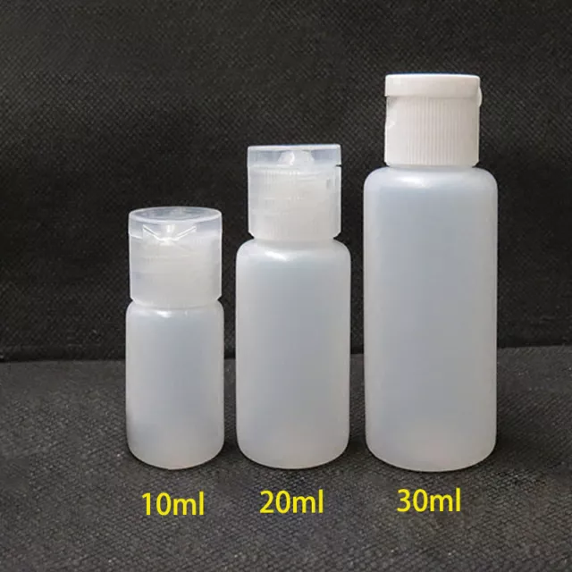 10/20/30ML Empty Plastic Sample Vial PE Flip Cap Bottle Liquid Makeup Container