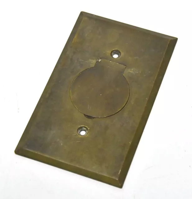 Vintage Large Hole Outlet Brass Switch Plates Cover  With Cover Flap K2