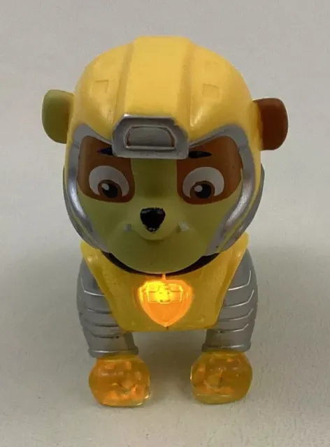 Paw Patrol Mighty Pups Rubble Action Figure Lights Nickelodeon Spin Master