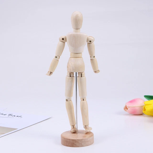 3pcs Künstler Holz Manikin Jointed Schaufensterpuppe zum Zeichnen des Skizzieren