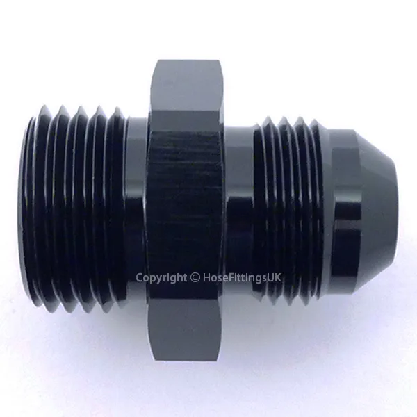 AN -6 (AN6) BLACK JIC Flare to 1/8 BSP BSPP STRAIGHT Hose Fitting Adapter
