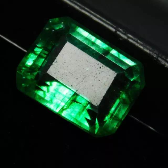 8 Ct Natural Certified Emerald Emerald Shape Green Colombian Loose Gemstone