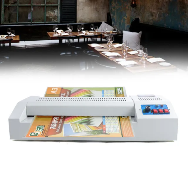 600w 320MM Laminator Machine 13In Thermal Laminating Machine 4 Rollers System US