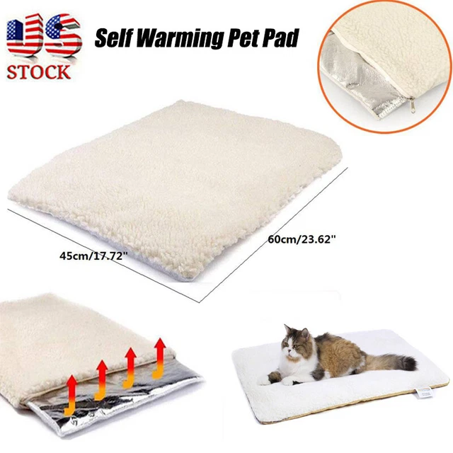 Self Warming Pet Cushion Pad Dog Cat Bed Cage Kennel Crate Soft Cozy Mat Blanket