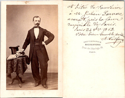 Richebourg juin 1862 A.Vielfaure Vintage CDV a à Julien Larnac avocat Paris 