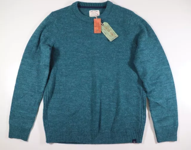 Fat Face - Lewes - Alpaca Wool Knit Men Crew Neck Jumper - Ocean Green - L Xl