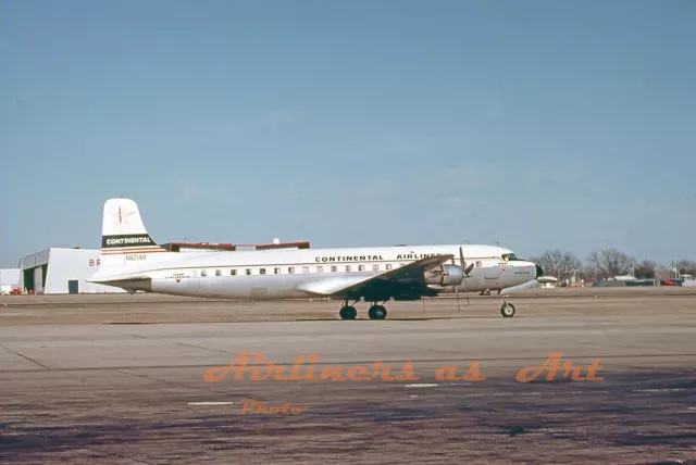 Continental Airlines Douglas DC-7B N8214H in the Late 1950s 8"x12" Color Print