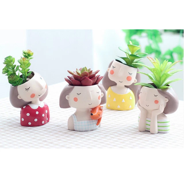 4 Pcs Set Fioriere Piccolo Vaso Piante Grasse Decorazione Caffetteria