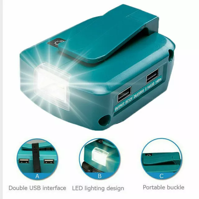 USB LED Akku Ladegerät Adapter für Makita 14.4-18V Li-Ion Akku BL1430,LXT,BL1830