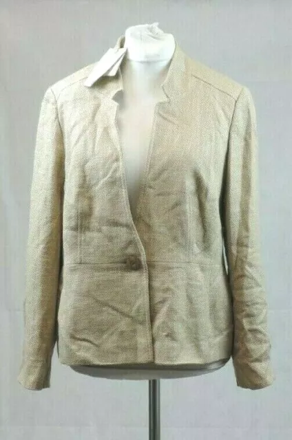 Blazer sabbia tessitura tessuto cc moda cc moda singolo strutturato prezzo prezzo £159 18 uk CR007 GG 01