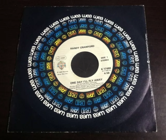 RANDY CRAWFORD (7" 45) ONE DAY I'LL FLY AWAY /BLUE FLAME [1980, Warner] EX