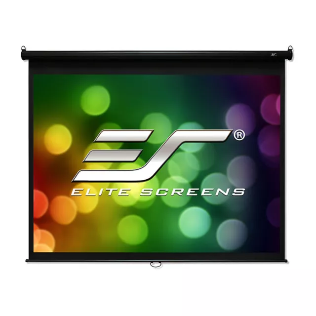 Elite Screens Manual B 125" 1:1 Manual Pull Down Projector Screen with AUTO LOCK