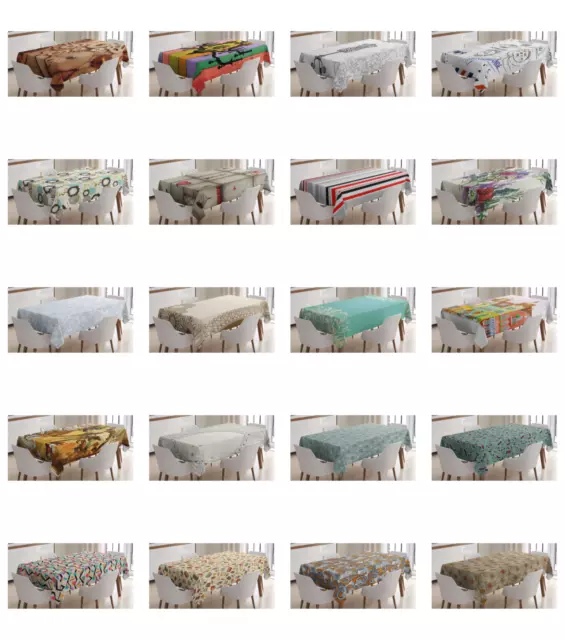 Ambesonne Vintage Antique Tablecloth Table Cover for Dining Room Kitchen