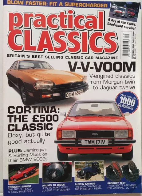 Practical Classics Magazine November 2000 Triumph TR7 Ford Cortina BMW Jaguar VW