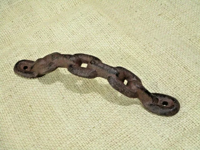 10 Large Cast Iron Antique style CHAIN Barn Handle, Gate Pull, Shed Door Handles 5
