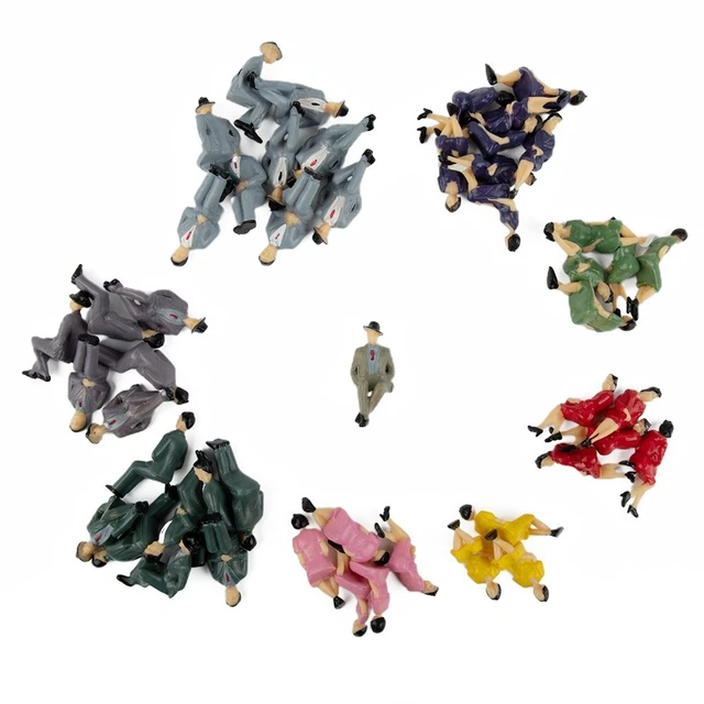 100 Figurines Assises Peintes échelle 1:100 - Personnages Passagers / Modèles - Neuf