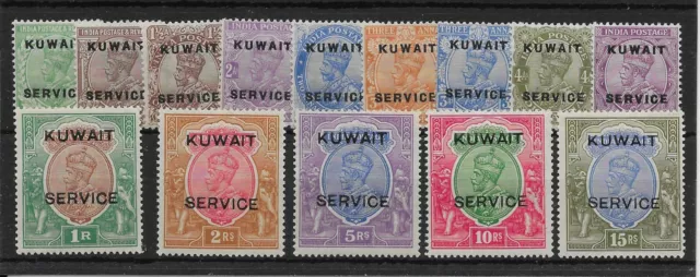 Kuwait Sgo1/14 1923-4 Overprints On India Mtd Mint