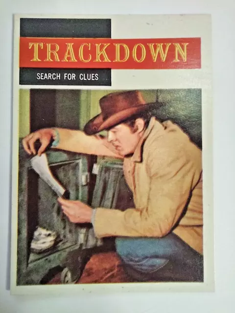 1958 Topps TV Westerns Trackdown #17 Search For Clues