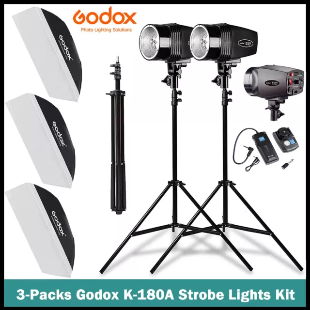 GODOX K-180A 3Pcs 540W Portable Professional Mini Master Studio Flash Lights