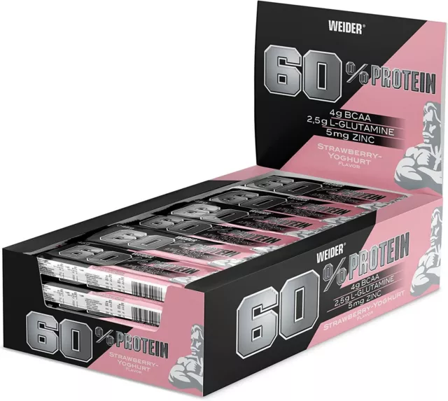 Weider 60% Protein Bar 46,29€/kg Eiweiß Riegel 24x45g