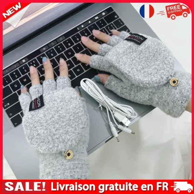 Heated Gloves Fast Heating Winter Thermal Electric Heating Gloves (Grey)