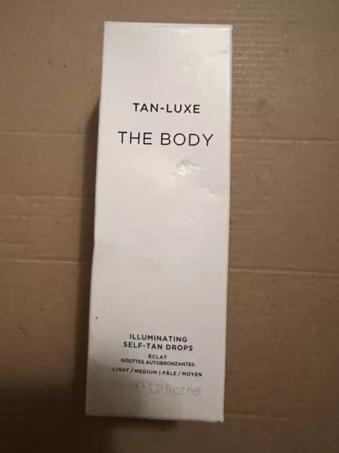 Tan Luxe The Body Illuminating Self Tan Drops -  Light Medium - 3.21 oz -BNIB
