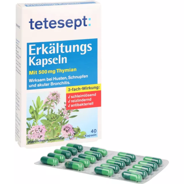 tetesept Erkältungskapseln schleimlösend, reizlindernd, 40 St. Kapseln 6179595 3