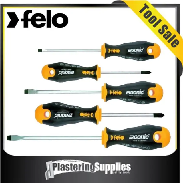 Felo Ergonic  5 Piece Screwdriver set 40095118  Made in Germany