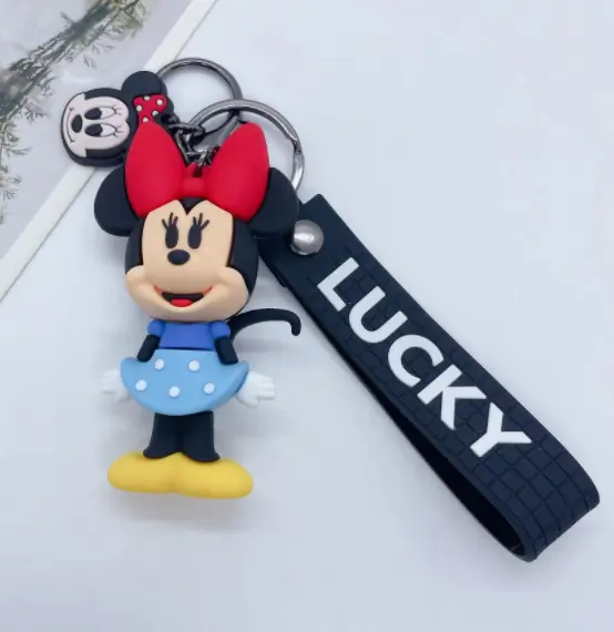 New Disney Minnie Mouse PVC Handbags Bags Hanger Pendant Keychains Key Rings