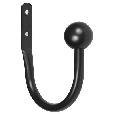 Curtain Hold Back, Ball End, Black, 2-Pk. -KN74983