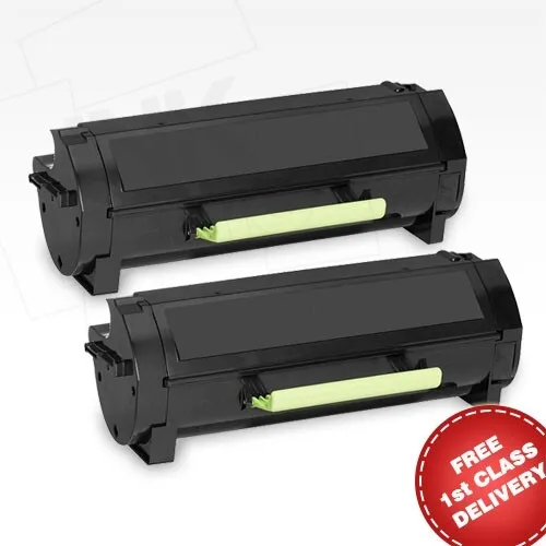 2 BLACK High Yield Non-OEM Toners 502H for LEXMARK MS310d MS310dn MS410d MS410dn