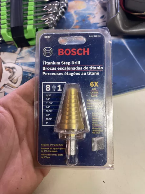 BOSCH SDT7 9/16 In. to 1 In. Titanium-Coated Step Drill Bit Different Size Pilot