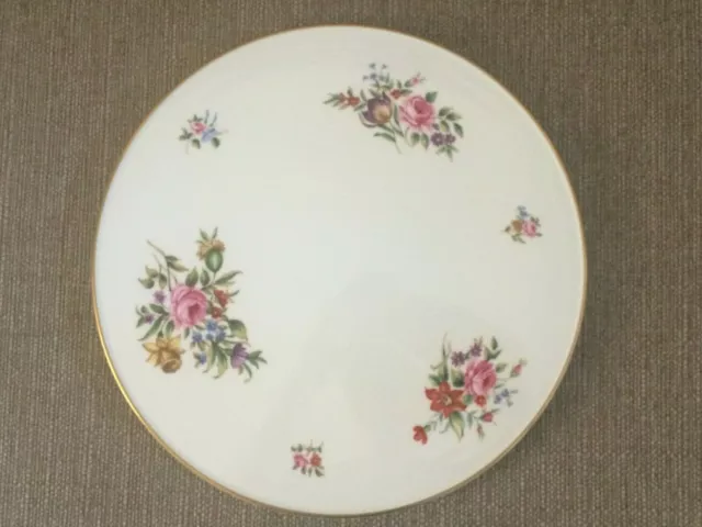 Royal Worcester Fine Bone China Cake Plate/Stand Floral Pattern Gold Gilt Edge