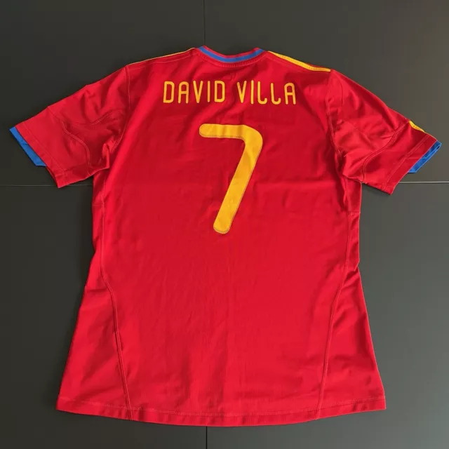 Spain Home Football Shirt 2010 Large Men’s Adidas David Villa 7