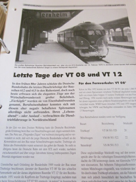 BAHNBETRIEBSWERKE N 2 Letzte Tage der VT 08 und VT 12 10S EUR 6,26 ...