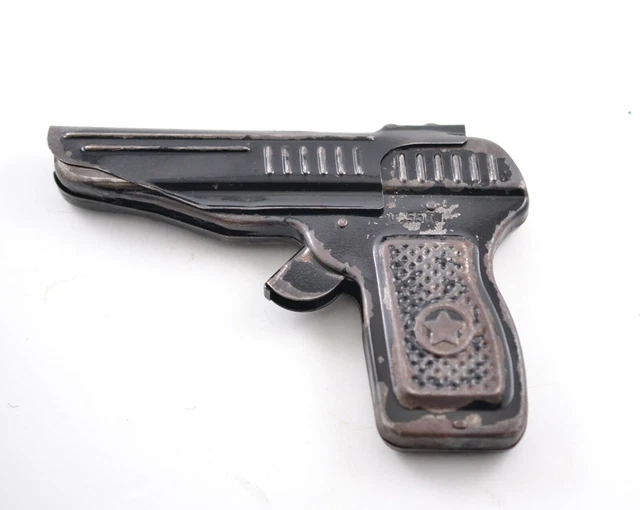 VINTAGE 1970's USSR Russian Soviet Toy Children’s Pistol Tin Metal capsular